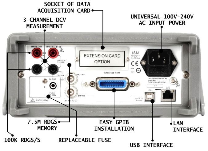 multimetr picotest m3522a back